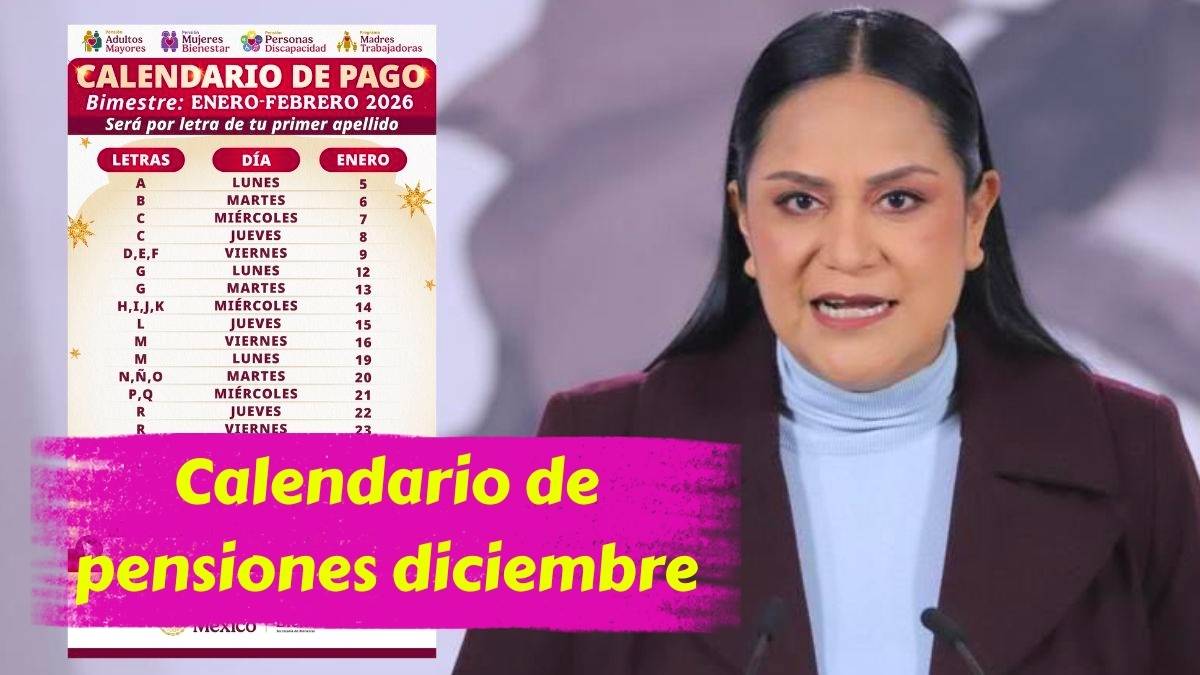 Calendario de pensiones diciembre 2025 consulta tu fecha de cobro aquí